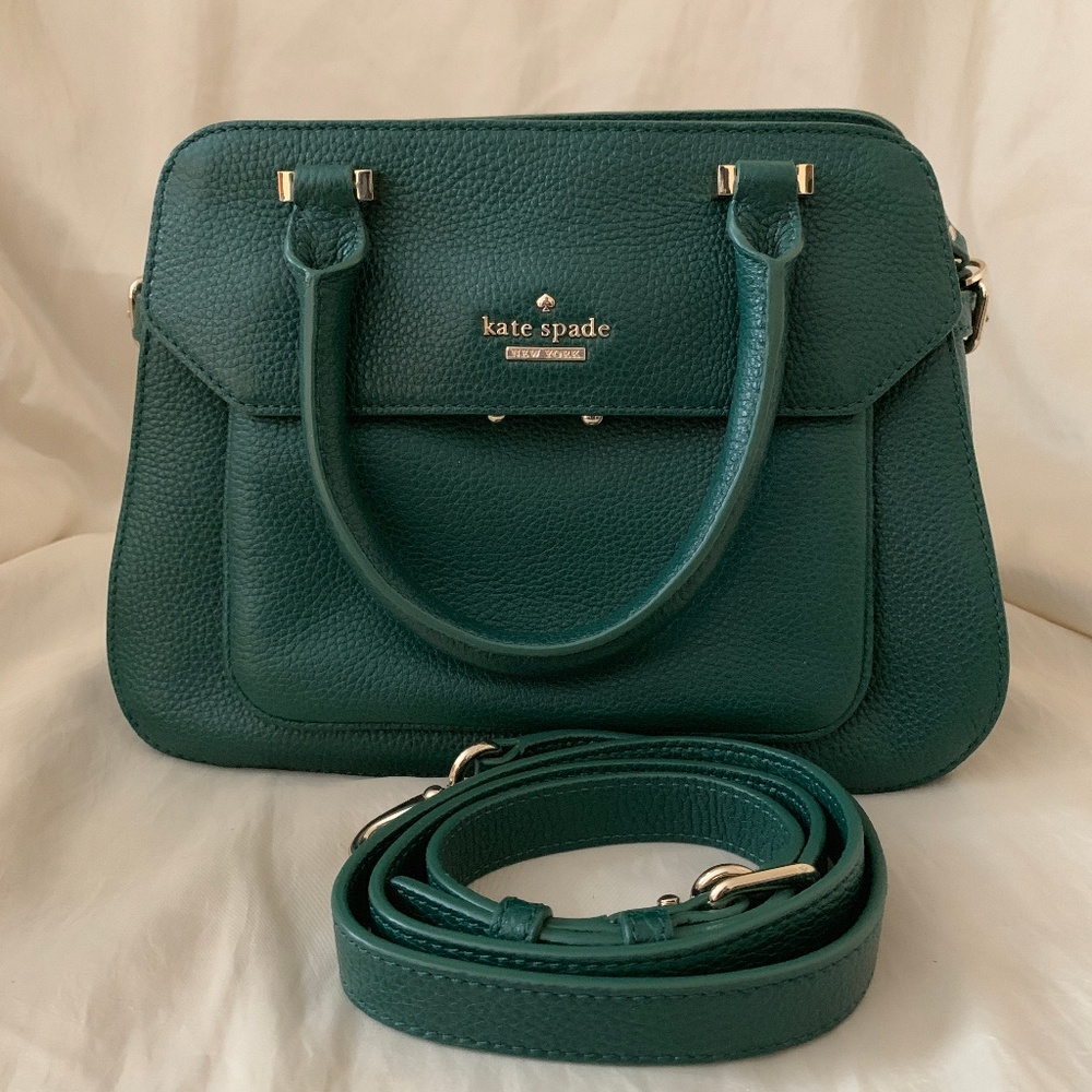 Kate Spade Green Satchel Crossbody-Excellent Cond.